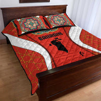 Bahrain Mandala Pattern Quilt Bed Set with National Map and Arabic Geometric Design