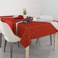 Bahrain Mandala Pattern Tablecloth with National Map and Arabic Geometric Design