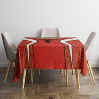 Bahrain Mandala Pattern Tablecloth with National Map and Arabic Geometric Design