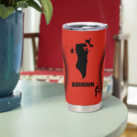 Bahrain Mandala Pattern Tumbler Cup with National Map and Arabic Geometric Design