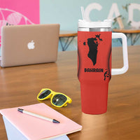 Bahrain Mandala Pattern Tumbler With Handle with National Map and Arabic Geometric Design