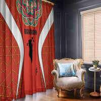 Bahrain Mandala Pattern Window Curtain with National Map and Arabic Geometric Design