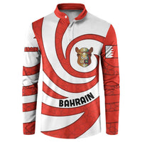 Bahrain Tribal Camel Button Sweatshirt with Red Mosaic Swirl and Heritage Slogan