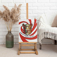 Bahrain Tribal Camel Canvas Wall Art with Red Mosaic Swirl and Heritage Slogan
