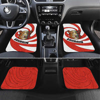 Bahrain Tribal Camel Car Mats with Red Mosaic Swirl and Heritage Slogan
