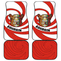 Bahrain Tribal Camel Car Mats with Red Mosaic Swirl and Heritage Slogan