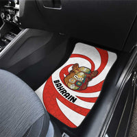 Bahrain Tribal Camel Car Mats with Red Mosaic Swirl and Heritage Slogan