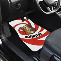 Bahrain Tribal Camel Car Mats with Red Mosaic Swirl and Heritage Slogan