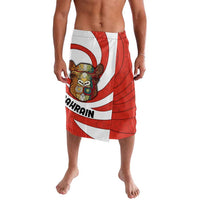 Bahrain Tribal Camel Lavalava with Red Mosaic Swirl and Heritage Slogan