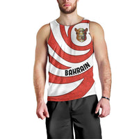 Bahrain Tribal Camel Men Tank Top with Red Mosaic Swirl and Heritage Slogan