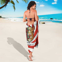 Bahrain Tribal Camel Sarong with Red Mosaic Swirl and Heritage Slogan