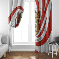 Bahrain Tribal Camel Window Curtain with Red Mosaic Swirl and Heritage Slogan