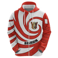 Bahrain Tribal Camel Zip Hoodie with Red Mosaic Swirl and Heritage Slogan