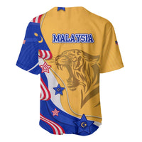 Malaysian Tiger and National Flag Baseball Jersey with Royal Gold and Blue Design