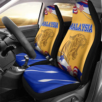Malaysian Tiger and National Flag Car Seat Cover with Royal Gold and Blue Design