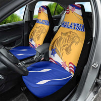 Malaysian Tiger and National Flag Car Seat Cover with Royal Gold and Blue Design