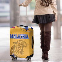 Malaysian Tiger and National Flag Luggage Cover with Royal Gold and Blue Design