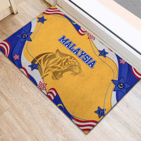 Malaysian Tiger and National Flag Rubber Doormat with Royal Gold and Blue Design