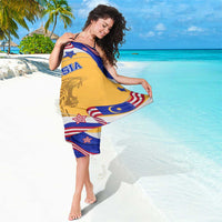 Malaysian Tiger and National Flag Sarong with Royal Gold and Blue Design