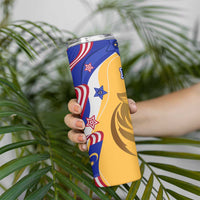 Malaysian Tiger and National Flag Skinny Tumbler with Royal Gold and Blue Design