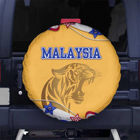 Malaysian Tiger and National Flag Spare Tire Cover with Royal Gold and Blue Design