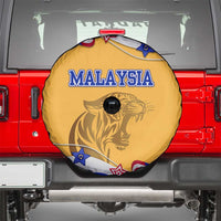 Malaysian Tiger and National Flag Spare Tire Cover with Royal Gold and Blue Design