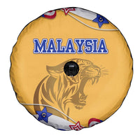 Malaysian Tiger and National Flag Spare Tire Cover with Royal Gold and Blue Design