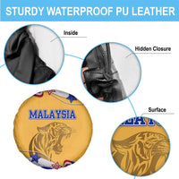 Malaysian Tiger and National Flag Spare Tire Cover with Royal Gold and Blue Design