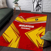 Malaysia Football Area Rug with Roaring Tiger and Red Yellow National Colors