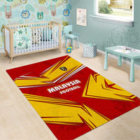 Malaysia Football Area Rug with Roaring Tiger and Red Yellow National Colors
