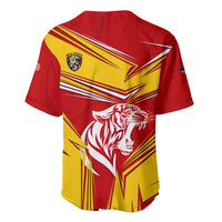 Malaysia Football Baseball Jersey with Roaring Tiger and Red Yellow National Colors