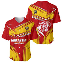 Malaysia Football Baseball Jersey with Roaring Tiger and Red Yellow National Colors