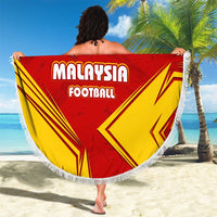Malaysia Football Beach Blanket with Roaring Tiger and Red Yellow National Colors