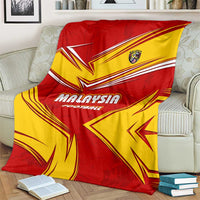 Malaysia Football Blanket with Roaring Tiger and Red Yellow National Colors