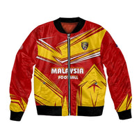 Malaysia Football Bomber Jacket with Roaring Tiger and Red Yellow National Colors