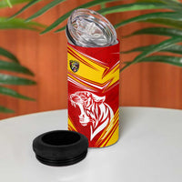Malaysia Football 4 in 1 Can Cooler Tumbler with Roaring Tiger and Red Yellow National Colors