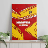 Malaysia Football Canvas Wall Art with Roaring Tiger and Red Yellow National Colors
