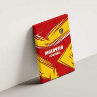 Malaysia Football Canvas Wall Art with Roaring Tiger and Red Yellow National Colors