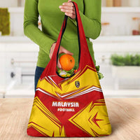 Malaysia Football Grocery Bag with Roaring Tiger and Red Yellow National Colors