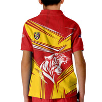 Malaysia Football Kid Polo Shirt with Roaring Tiger and Red Yellow National Colors