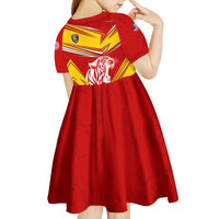 Malaysia Football Kid Short Sleeve Dress with Roaring Tiger and Red Yellow National Colors