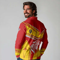 Malaysia Football Long Sleeve Polo Shirt with Roaring Tiger and Red Yellow National Colors