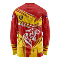 Malaysia Football Long Sleeve Shirt with Roaring Tiger and Red Yellow National Colors