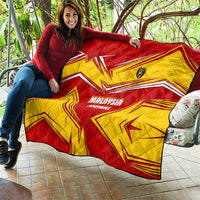 Malaysia Football Quilt with Roaring Tiger and Red Yellow National Colors