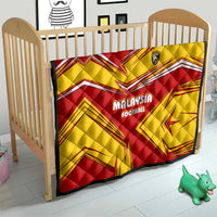 Malaysia Football Quilt with Roaring Tiger and Red Yellow National Colors