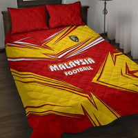 Malaysia Football Quilt Bed Set with Roaring Tiger and Red Yellow National Colors