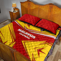 Malaysia Football Quilt Bed Set with Roaring Tiger and Red Yellow National Colors