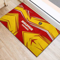 Malaysia Football Rubber Doormat with Roaring Tiger and Red Yellow National Colors