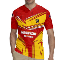 Malaysia Football Rugby Jersey with Roaring Tiger and Red Yellow National Colors