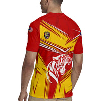 Malaysia Football Rugby Jersey with Roaring Tiger and Red Yellow National Colors
